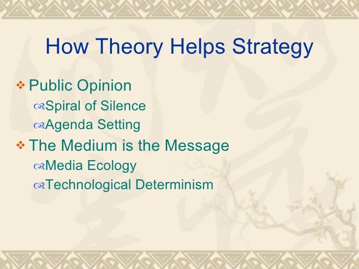 the agenda setting and spiral of silence media essay Mass communication essay agenda setting, uses and gratifications, social learning, symbolic interactionism, spiral of silence, media logic, and cultivation analysis our understanding of the relationship among politicians, the press. the agenda setting and spiral of silence media essay Mass communication essay agenda setting, uses and gratifications, social learning, symbolic interactionism, spiral of silence, media logic, and cultivation analysis our understanding of the relationship among politicians, the press.