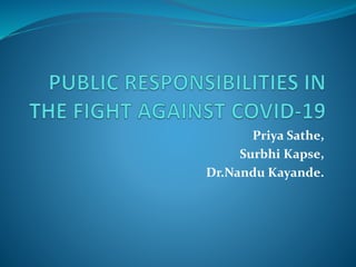 Priya Sathe,
Surbhi Kapse,
Dr.Nandu Kayande.
 