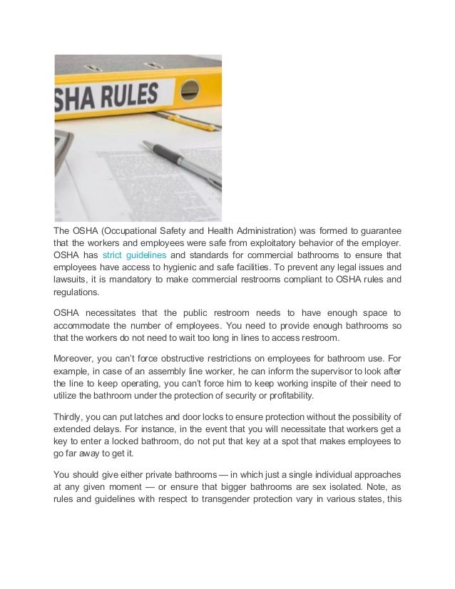 Public restroom rules and regulations