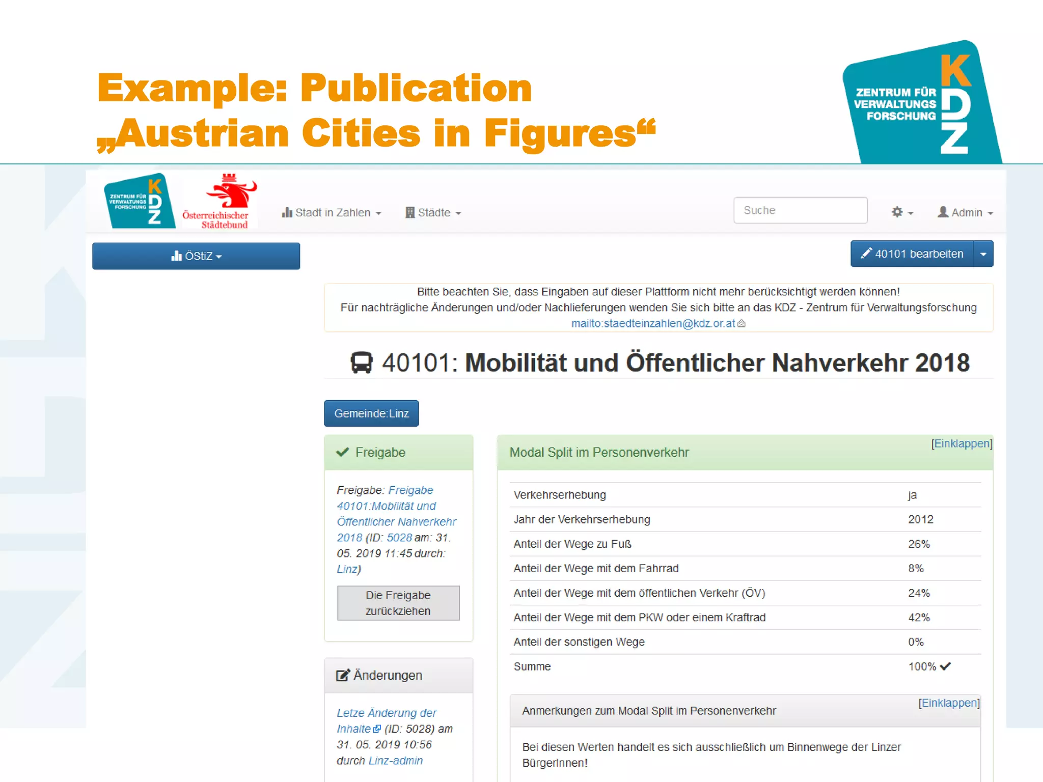 www.kdz.or.at
Example: Publication
„Austrian Cities in Figures“
17. August 2019 · Seite 17
 