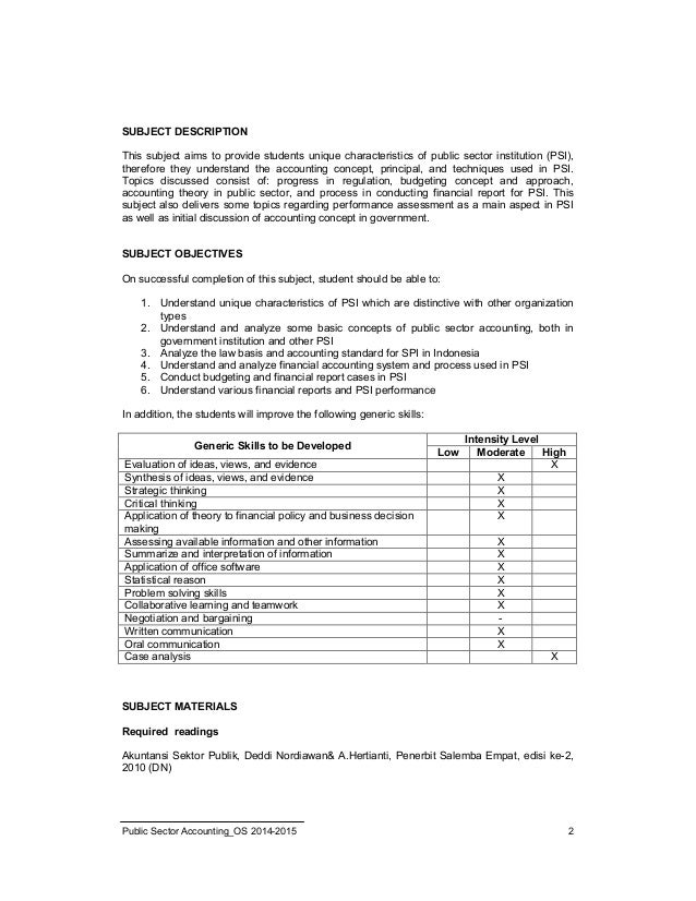 Public sector accounting