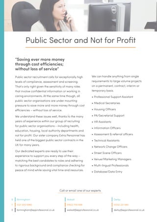 Public sector and not for profit