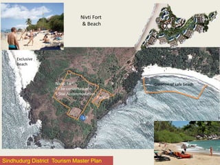 Nivti Fort
& Beach
Exclusive
Beach
Nivati Fort
To be converted into
5 Star Accommodation
Lift
Creation of safe beach
Parking
Sindhudurg District Tourism Master Plan
 
