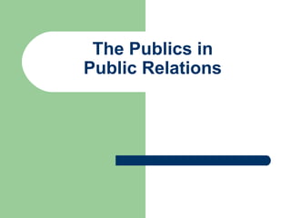 The Publics in
Public Relations
 
