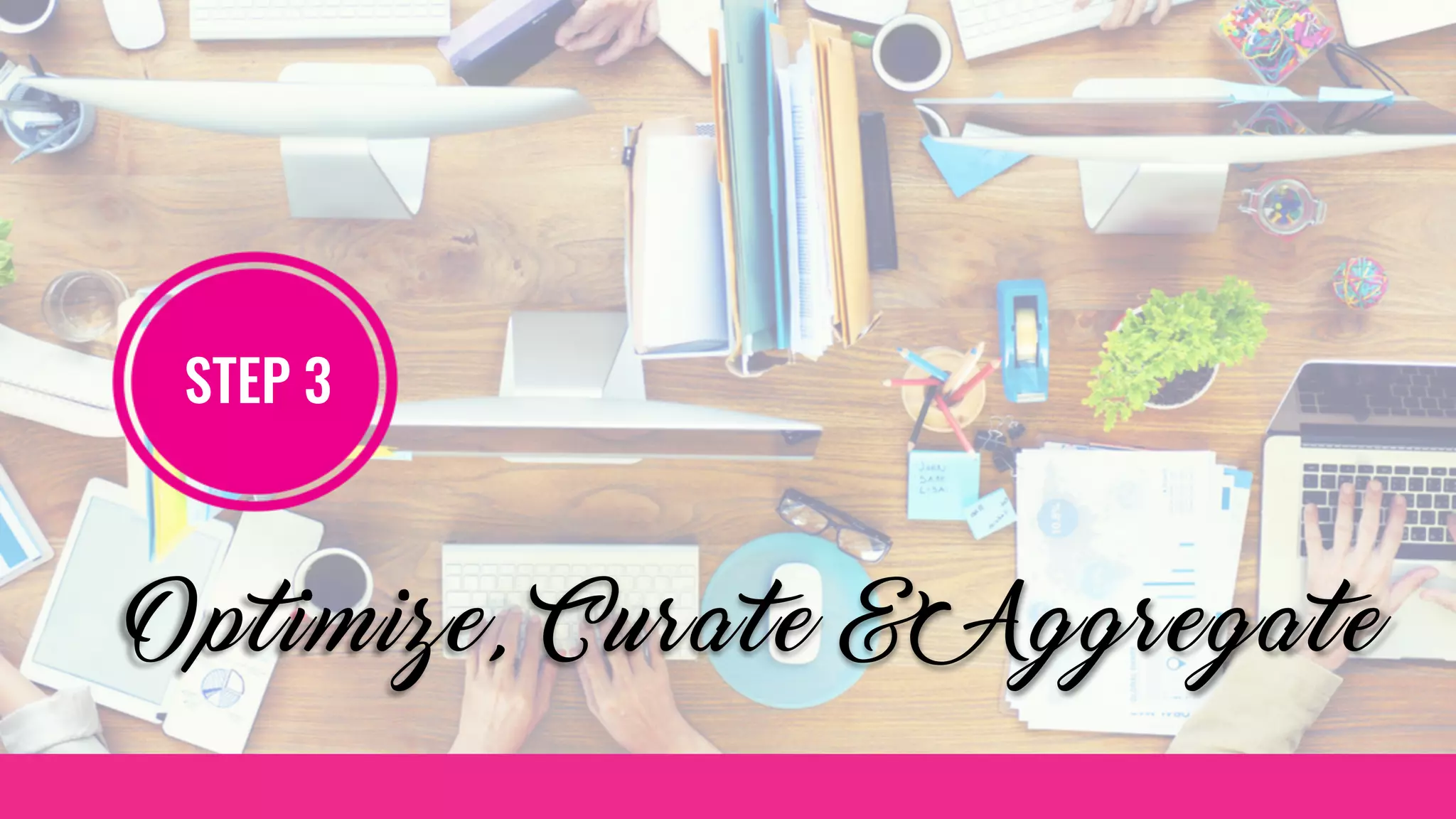 STEP 3
Optimize, Curate & Aggregate
 