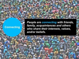 People are connecting with friends,
                      family, acquaintances and others
         Connecting
           ...