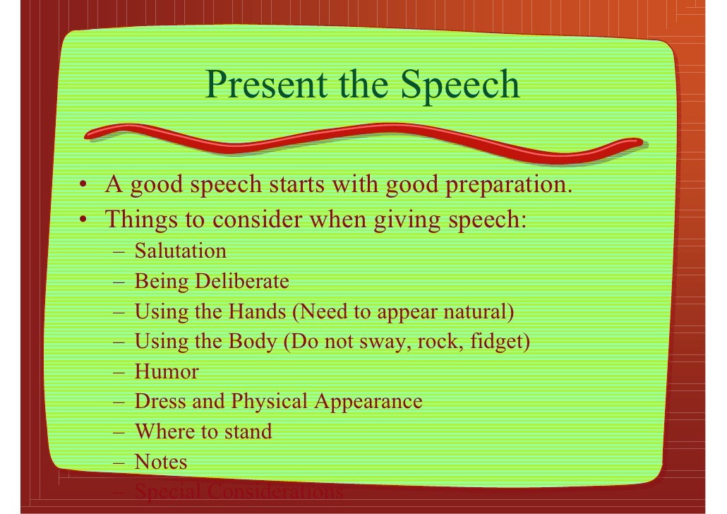 how do you present a speech