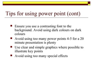 Resources videos and downloads
(cont)
Videos
copy and paste if link is broken
(http://www.flickr.com/photos/communityleasership/sets/7215
7633734036232/
Body language
Gestures
Presentation skills
ABC Speeches
Guide to using power point
Guide to giving presentations
Inspiring speeches of 20th
Century
Martin Luther I have a dream
How to write a speech
 