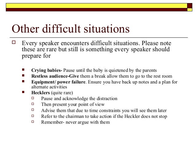 examples of difficult situations