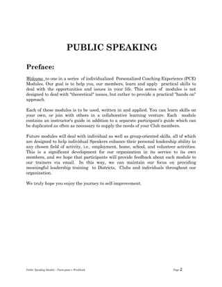 Public speaking workbook | DOC