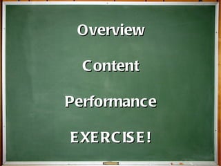 Overview Content Performance EXERCISE! 