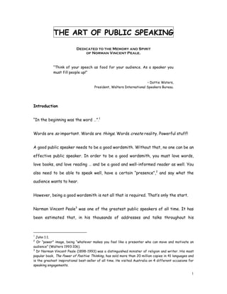 THE ART OF PUBLIC SPEAKING | PDF