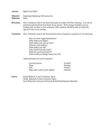 Public speaking activities | PDF