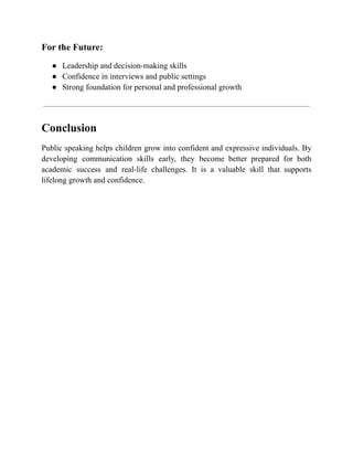 Public Speaking for Kids in Ballabhgarh Faridabad - LearnifyU | PDF