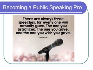 Becoming a Public Speaking Pro
 