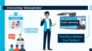 Overcoming “Glossophobia”
18
Practice
04
Practice Makes
You Perfect
Practice with
With mates
 
