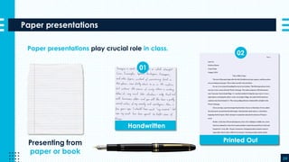 2019
Paper presentations
2019
24
Paper presentations play crucial role in class.
Presenting from
paper or book
Handwritten
Printed Out
01
02
 