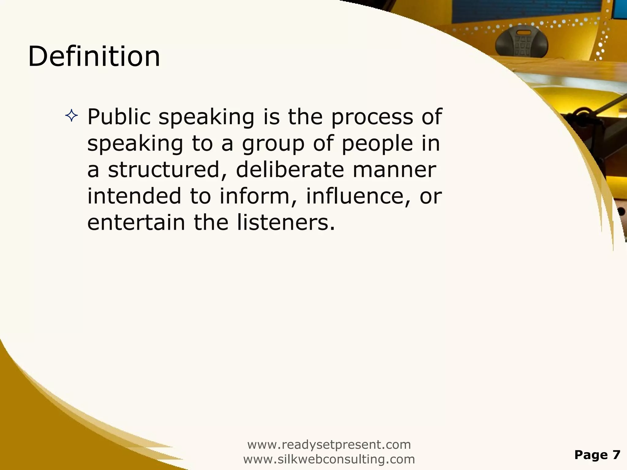 Public Speaking PowerPoint Presentation | PPT