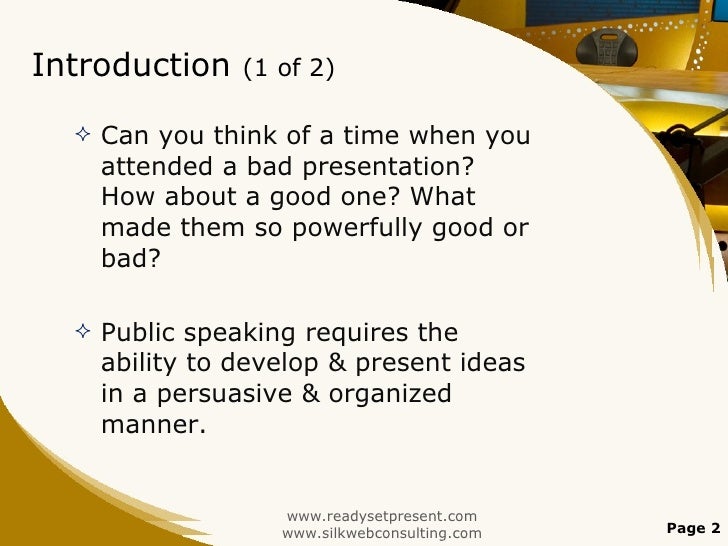 Public Speaking PowerPoint Presentation