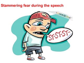 Stammering fear during the speech 
 