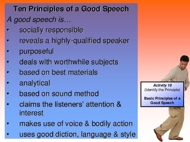 good speech delivery conveys