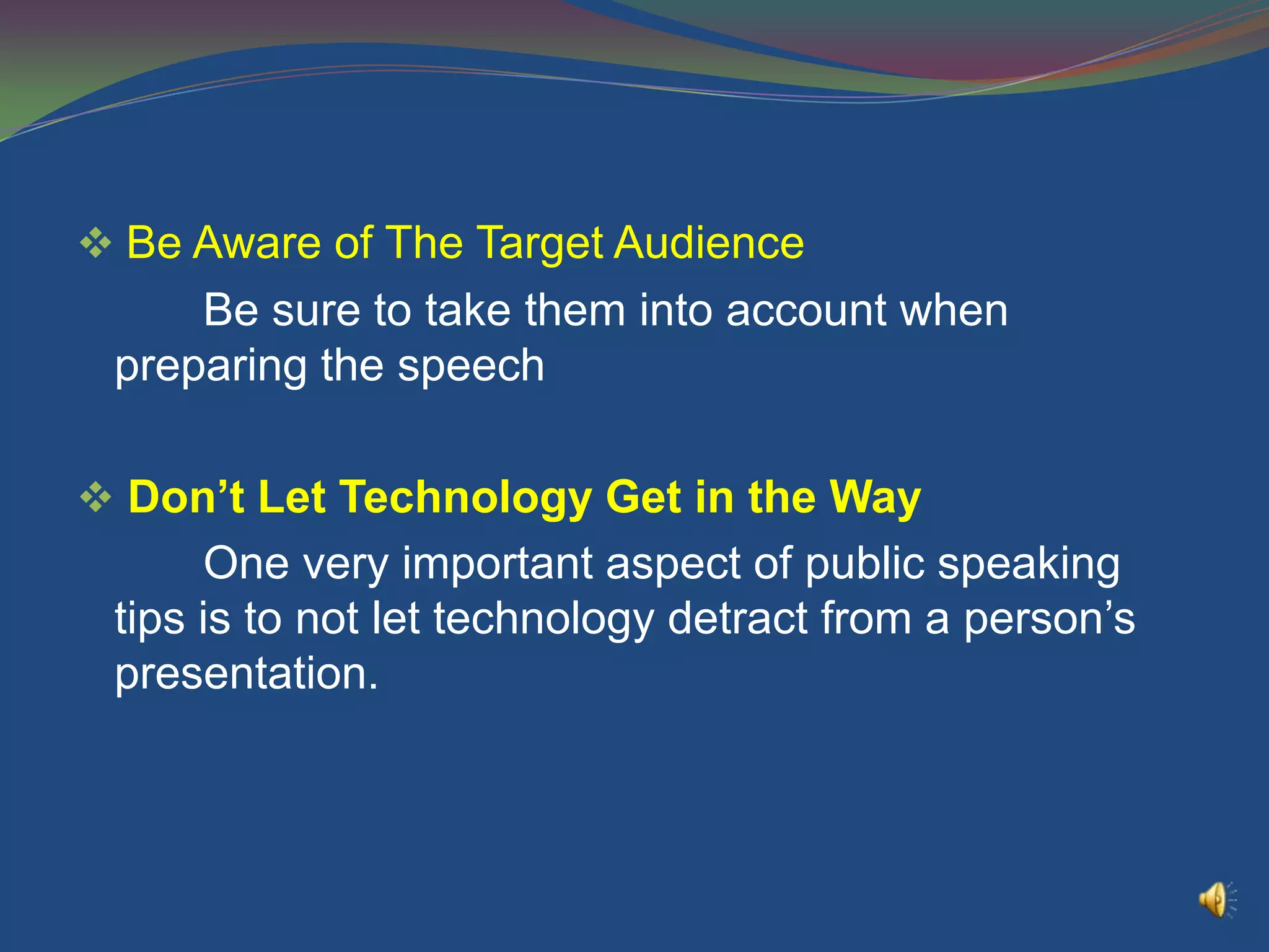 Public Speaking Tips Ppt