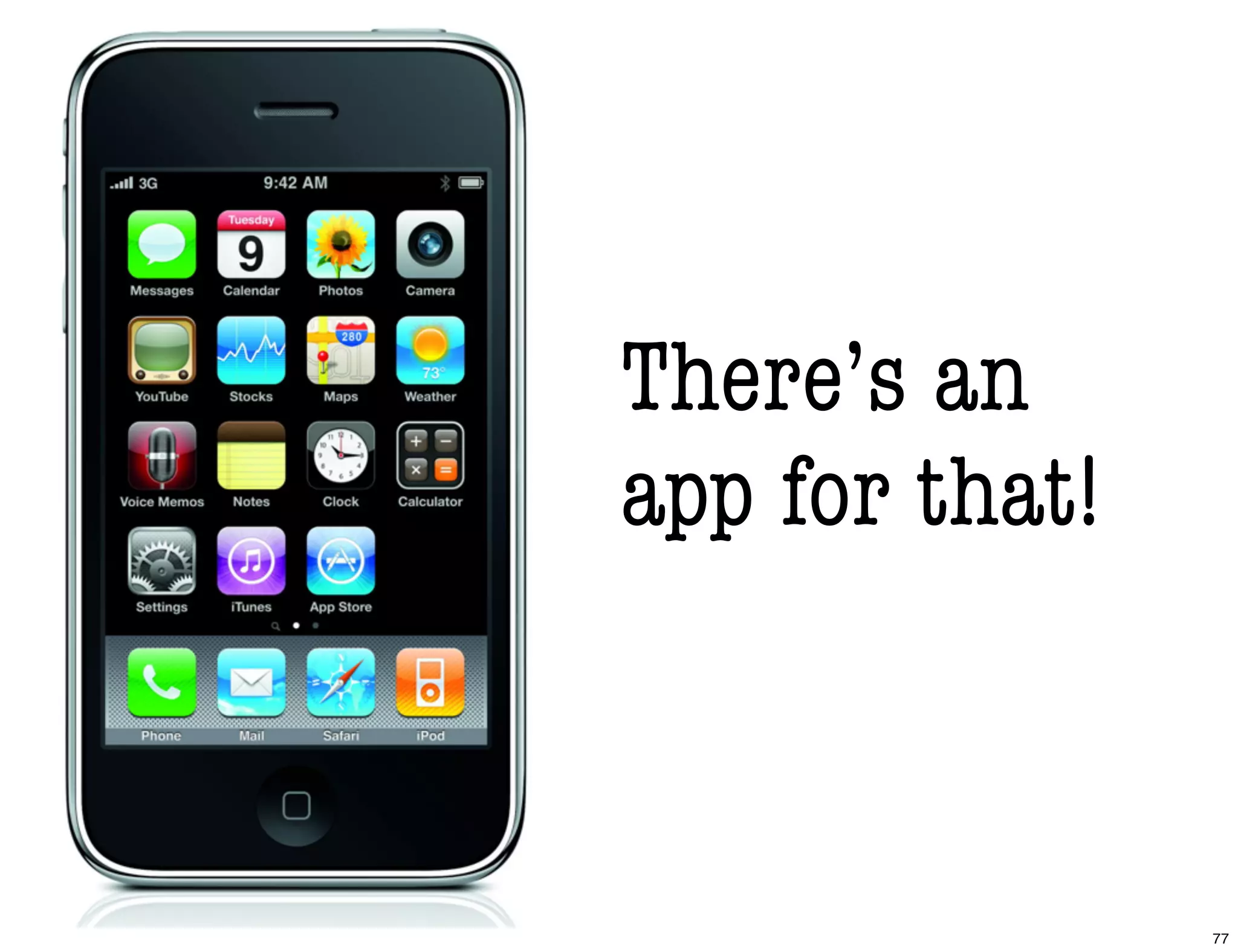 There’s an
app for that!
77
 