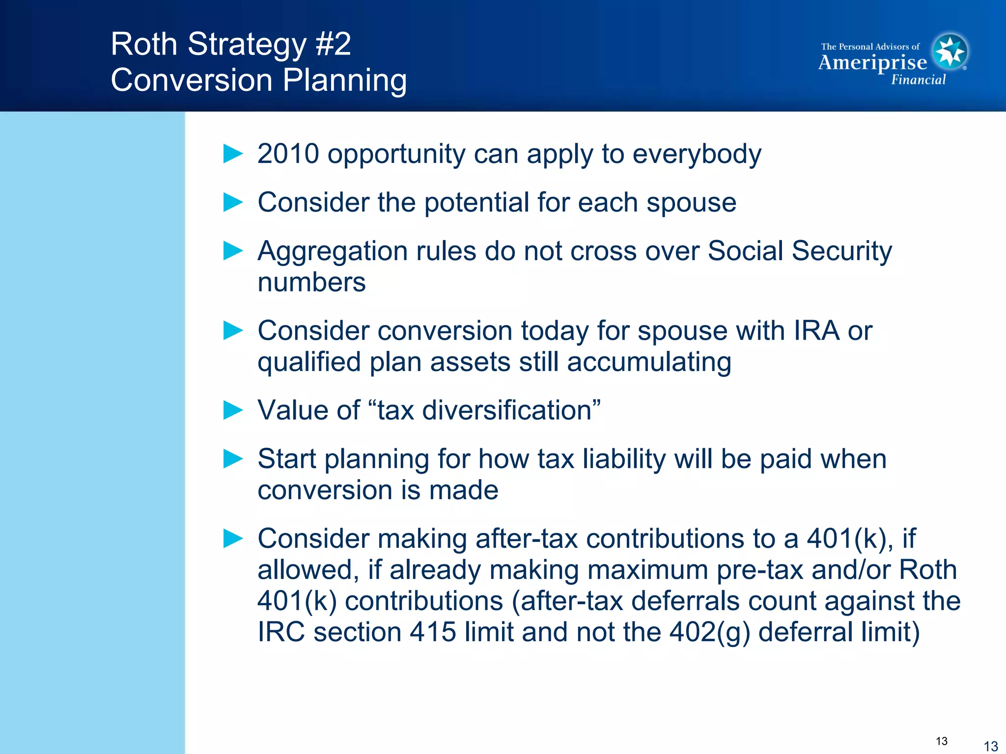 Aggregation Rule The Case For Roth IRA Conversions | PPT