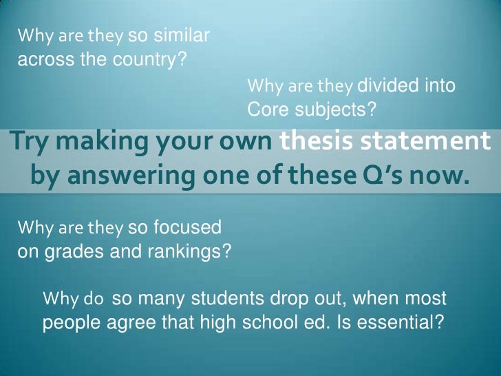 Divided and undivided thesis statement