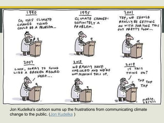 Jon Kudelka's cartoon sums up the frustrations from communicating climate 
change to the public. (Jon Kudelka ) 
 