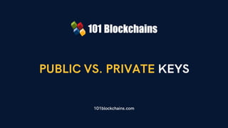 PUBLIC VS. PRIVATE KEYS
101blockchains.com
 