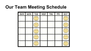 Our Team Meeting Schedule
 