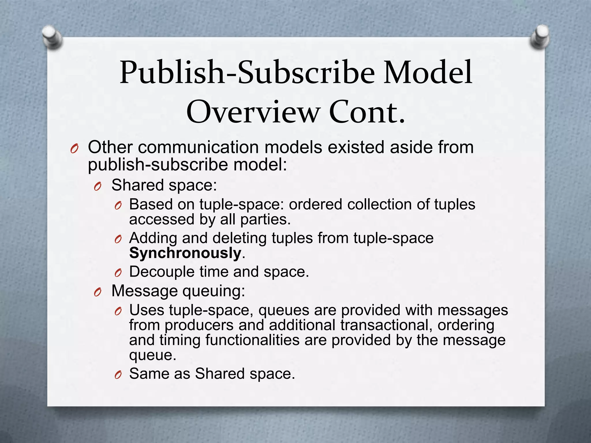 Publish subscribe model overview | PPTX