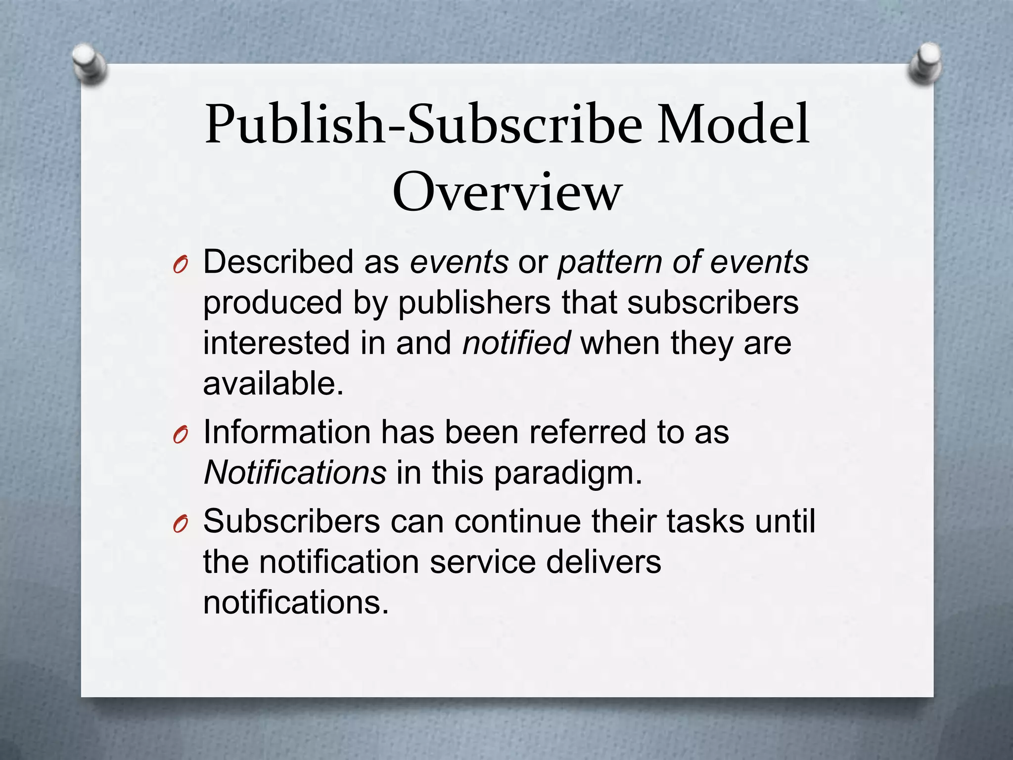 Publish subscribe model overview | PPTX