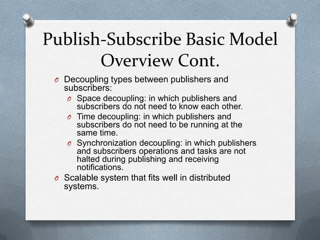 Publish subscribe model overview | PPTX