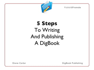 [object Object],[object Object],[object Object],[object Object],Publish& Promote Diane Carter DigBook Publishing 