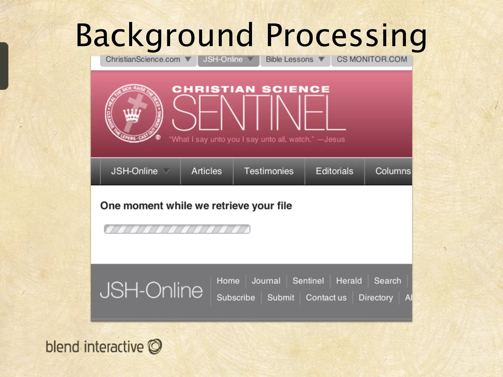 Background Processing
 