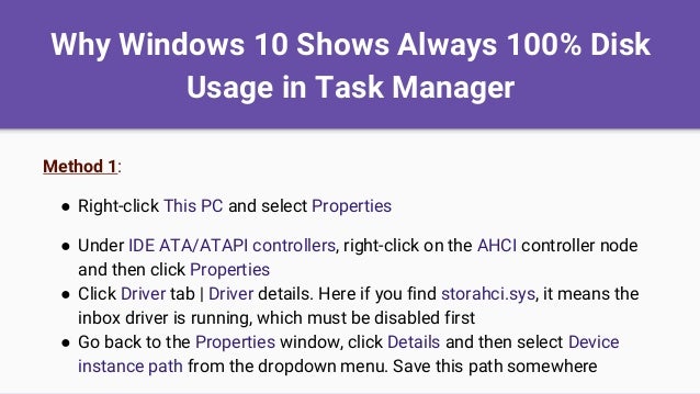 Why Windows 10 Shows Always 100 Disk Usage In Task Manager