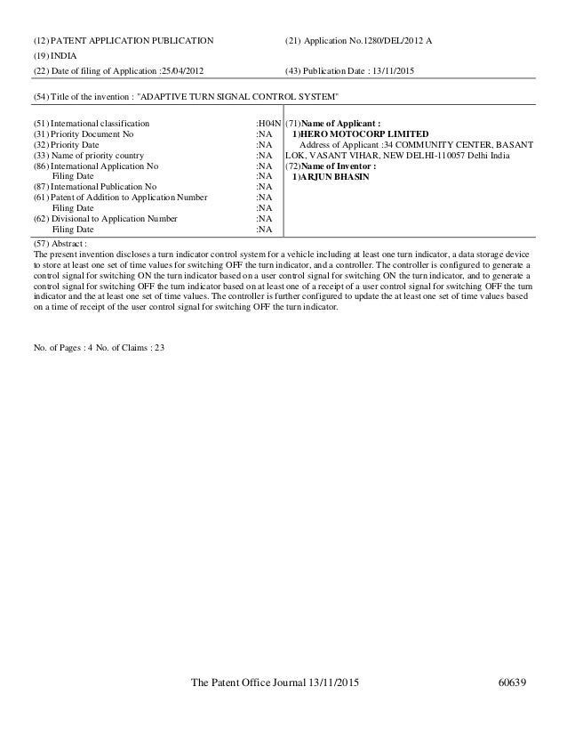 published patent and design registration information november 13th ut austin registration information sheet