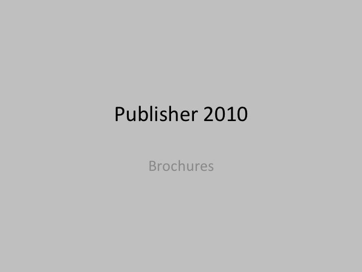 how to make a leaflet on publisher 2010