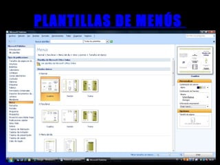 PLANTILLAS DE MENÚS  