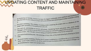 UPDATING CONTENT AND MAINTAINING
TRAFFIC
 