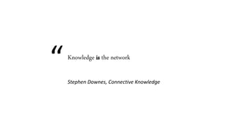 “Knowledge is the network
Stephen Downes, Connective Knowledge
 