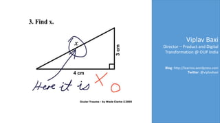 Viplav Baxi
Director – Product and Digital
Transformation @ OUP India
Blog: http://learnos.wordpress.com
Twitter: @viplavbaxi
 