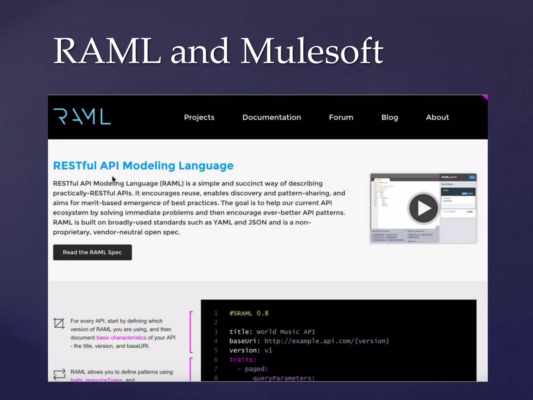 RAML and Mulesoft
 