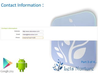 Contact Information :




                        Part 3 of 4…
 