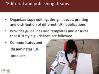 Publishing and designing ILRI’s research products