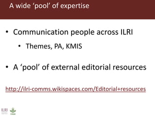 Publishing and designing ILRI’s research products