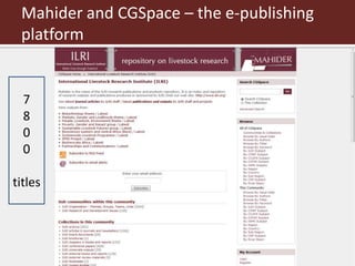 Publishing and designing ILRI’s research products