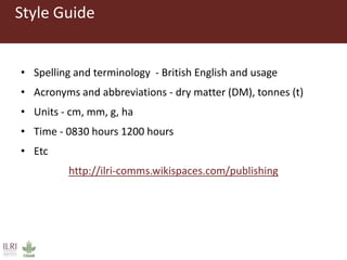 Publishing and designing ILRI’s research products